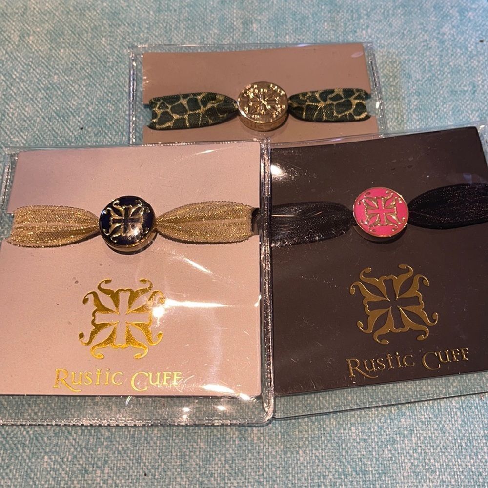 3 RUSTIC Cuff Hair Ties!